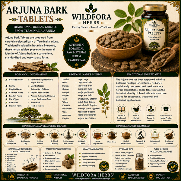 Arjuna Bark Tablets: Traditional Herbal Tablets from Terminalia arjuna