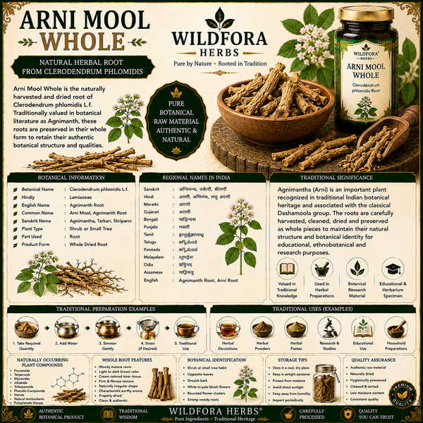 Arni Mool Whole (Clerodendrum phlomidis) – Premium Agnimanth Root Herbal Guide