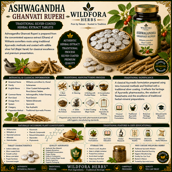 Ashwagandha Ghanvati Ruperi (Withania somnifera) – Silver Coated Ashwagandha Extract Tablets Guide