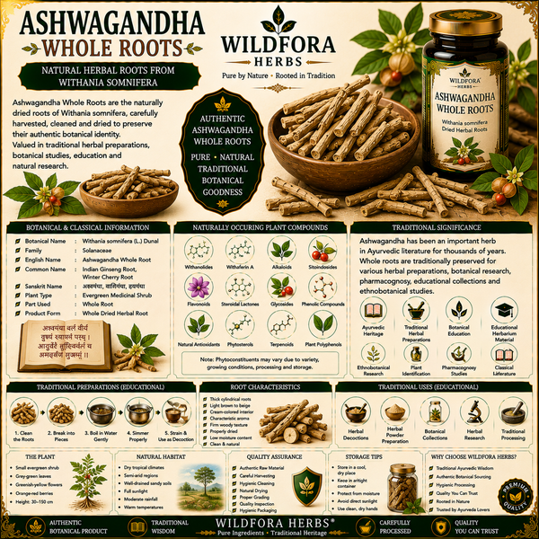 Ashwagandha Roots Whole (Withania somnifera) – Premium Natural Herbal Root Guide