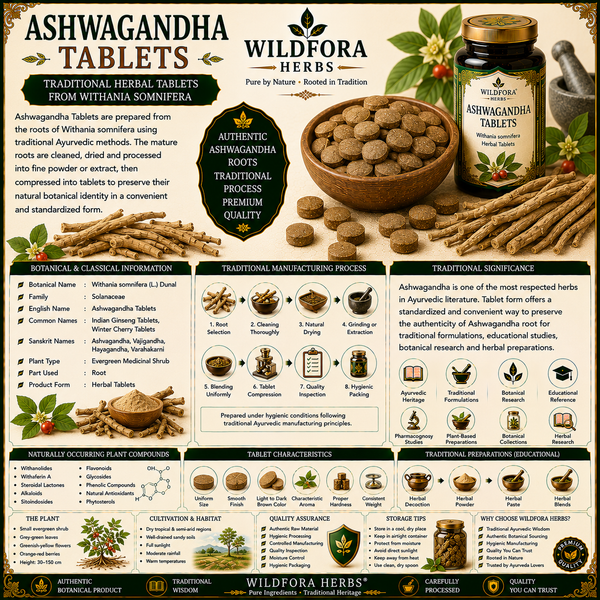 Ashwagandha Tablets (Withania somnifera) – Premium Herbal Root Tablets Guide
