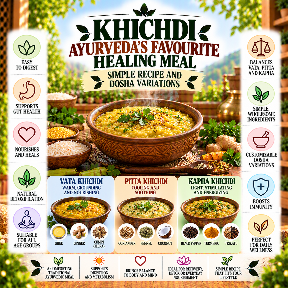 Khichdi: Ayurveda's Favourite Healing Meal (Simple Recipe and Dosha Variations)