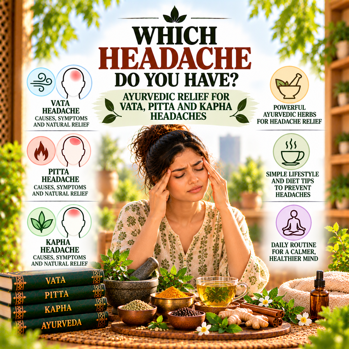 Which Headache Do You Have? Ayurvedic Relief for Vata, Pitta and Kapha Headaches
