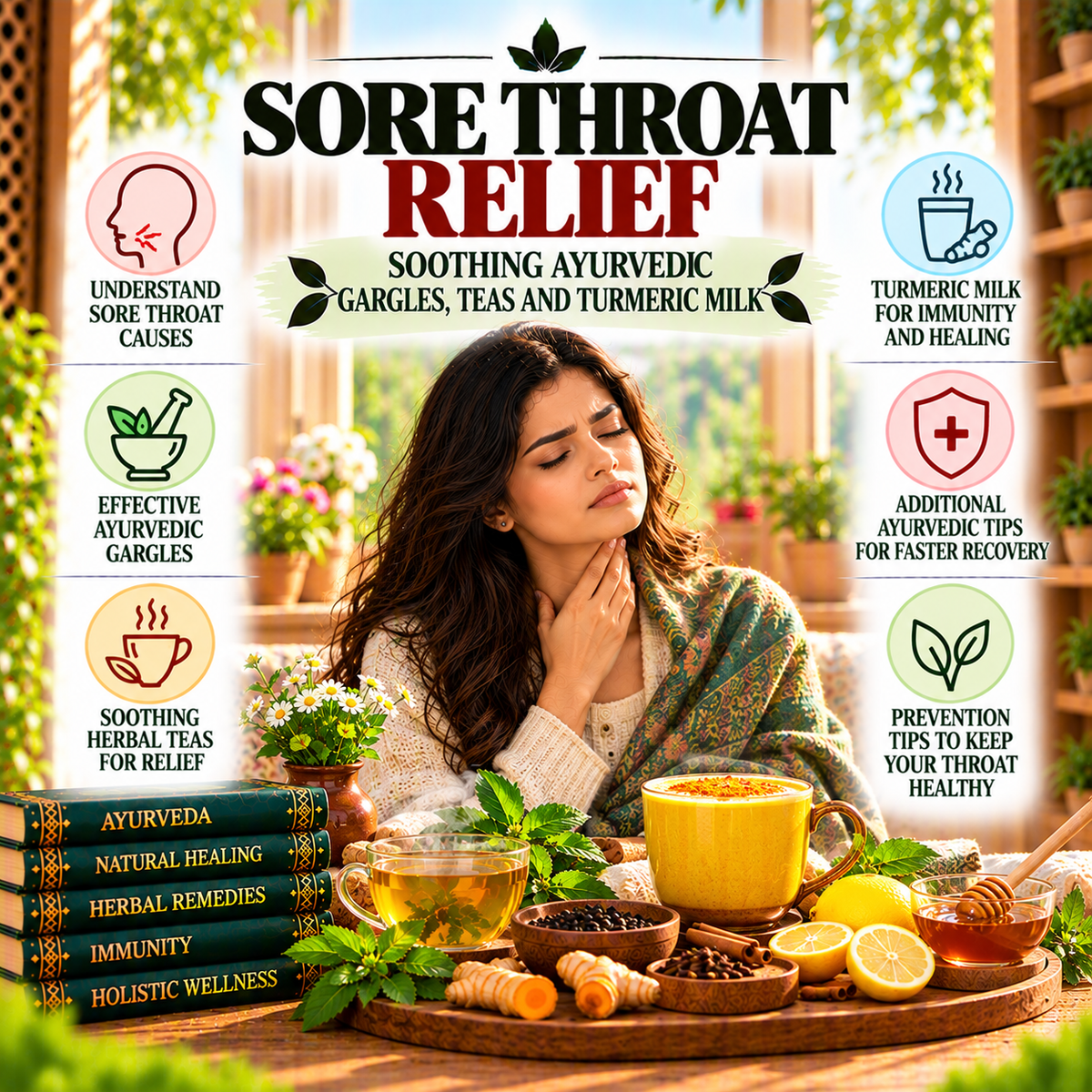 Sore Throat Relief: Soothing Ayurvedic Gargles, Teas and Turmeric Milk