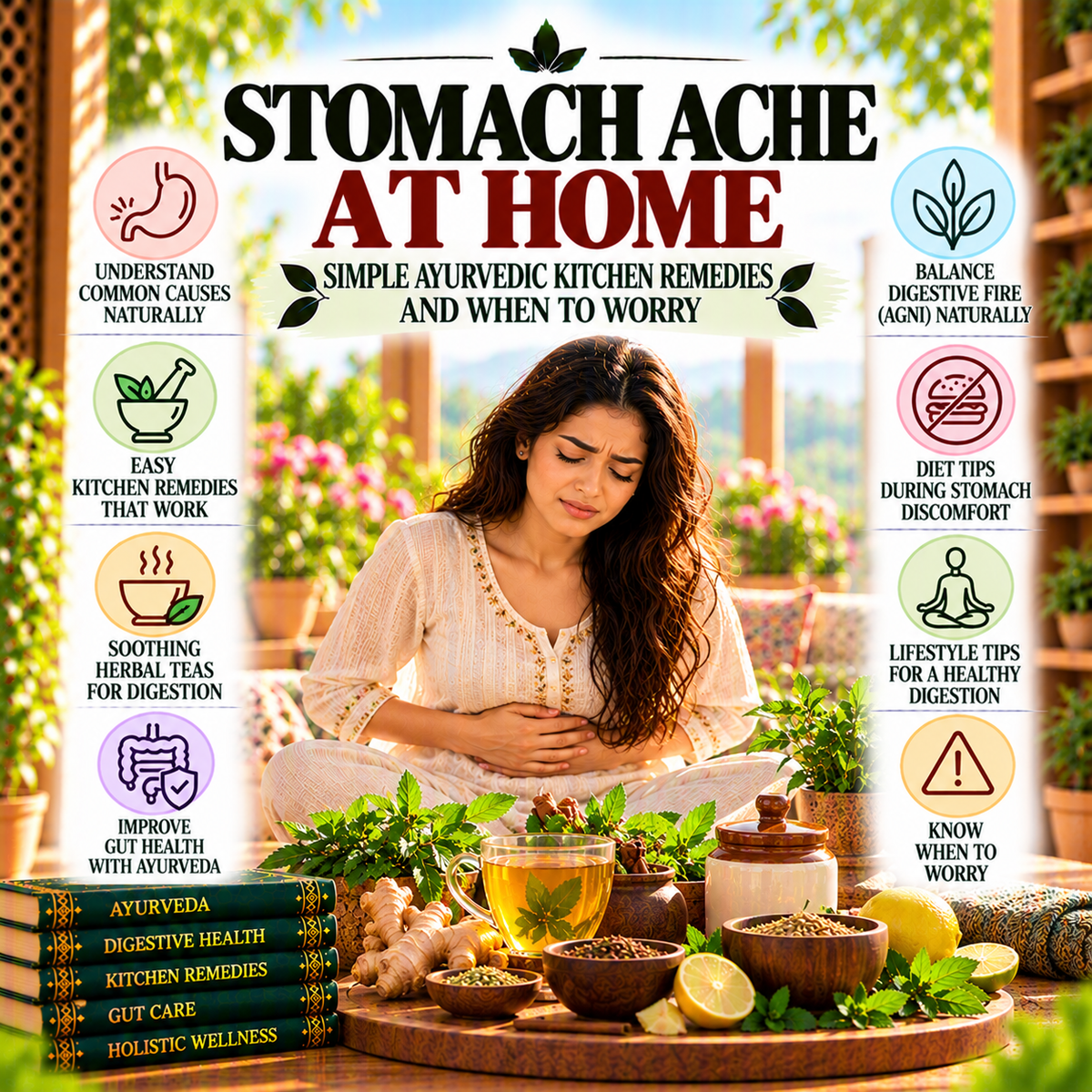 Stomach Ache at Home: Simple Ayurvedic Kitchen Remedies (and When to Worry)