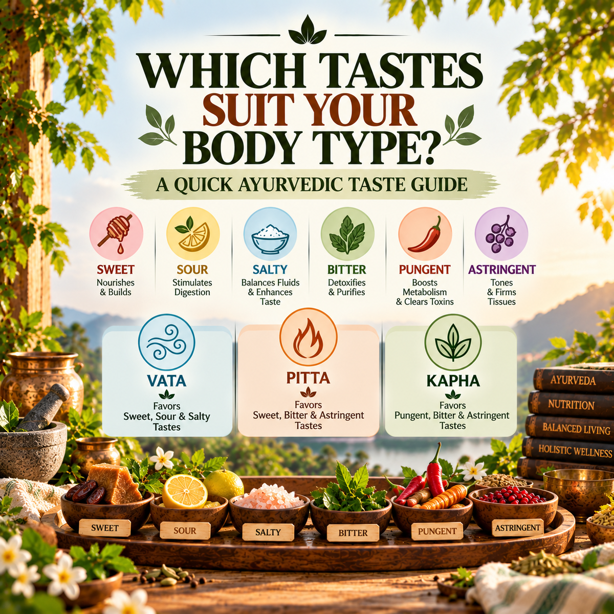 Which Tastes Suit Your Body Type? A Quick Ayurvedic Taste Guide