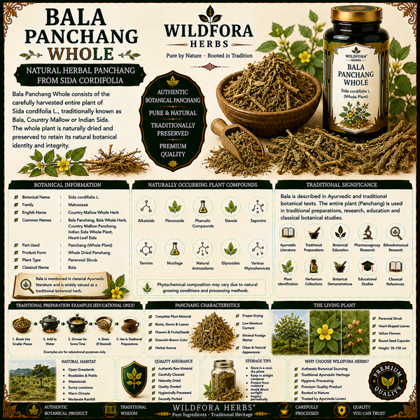 Bala Panchang Whole (Sida cordifolia) – Premium Natural Herbal Panchang Guide