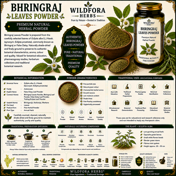 Bhringraj Leaves Powder (Eclipta alba) | Premium Bhringraj Leaf Herbal Powder