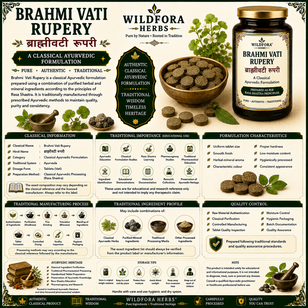Brahmi Vati Rupery | Classical Ayurvedic Herbal & Mineral Formulation Guide