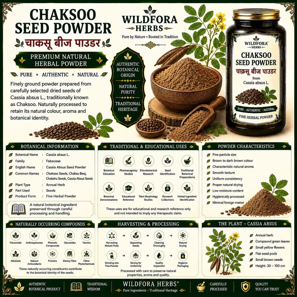 Chaksoo Seed Powder (Cassia absus) | Premium Chaksu Beej Herbal Powder