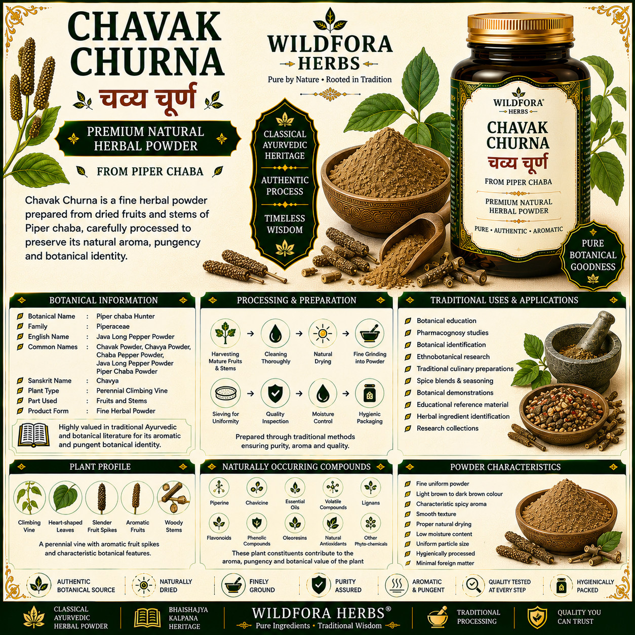 Chavak Churna (Piper chaba) | Premium Chavya Herbal Powder