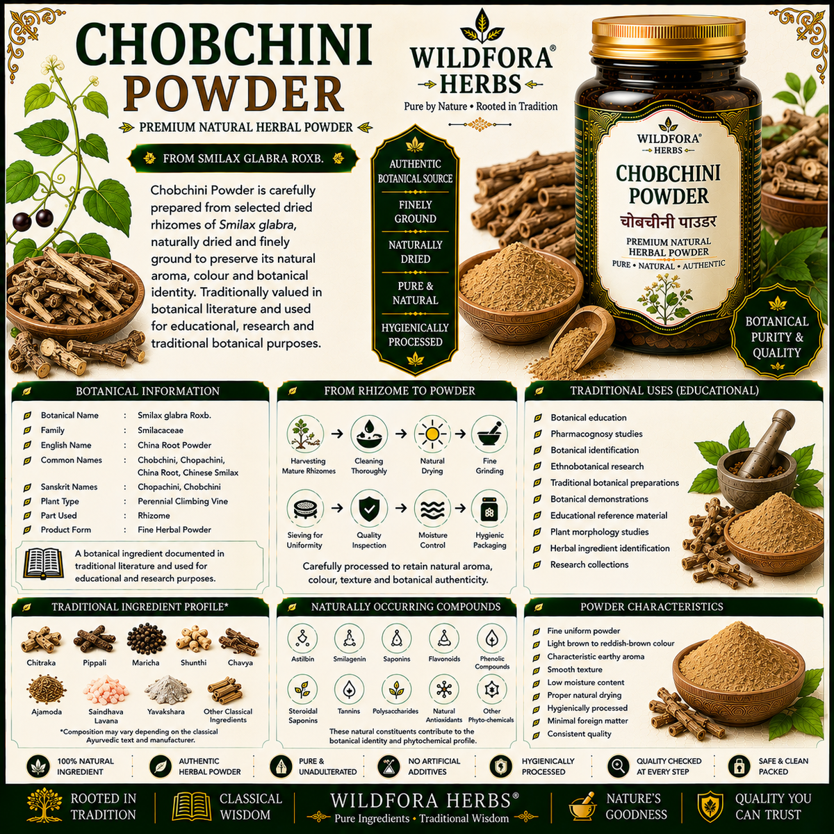 Chobchini Powder (Smilax glabra) | Premium Chobchini Herbal Powder