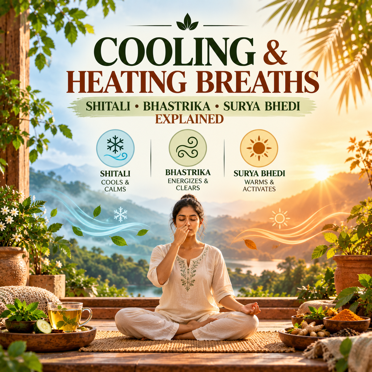 Cooling and Heating Breaths: Shitali, Bhastrika and Surya Bhedi Explained