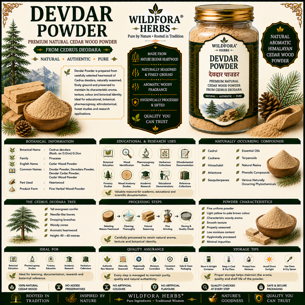 Devdar Powder (Cedrus deodara) | Premium Cedar Wood Herbal Powder
