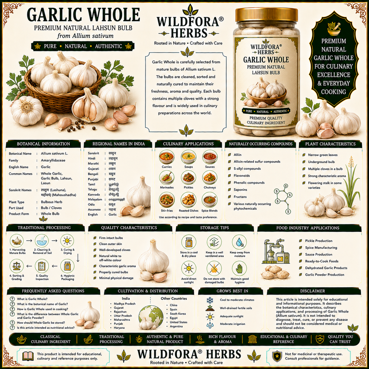 Garlic Whole (Allium sativum) | Premium Natural Lahsun Bulb | Whole Garlic
