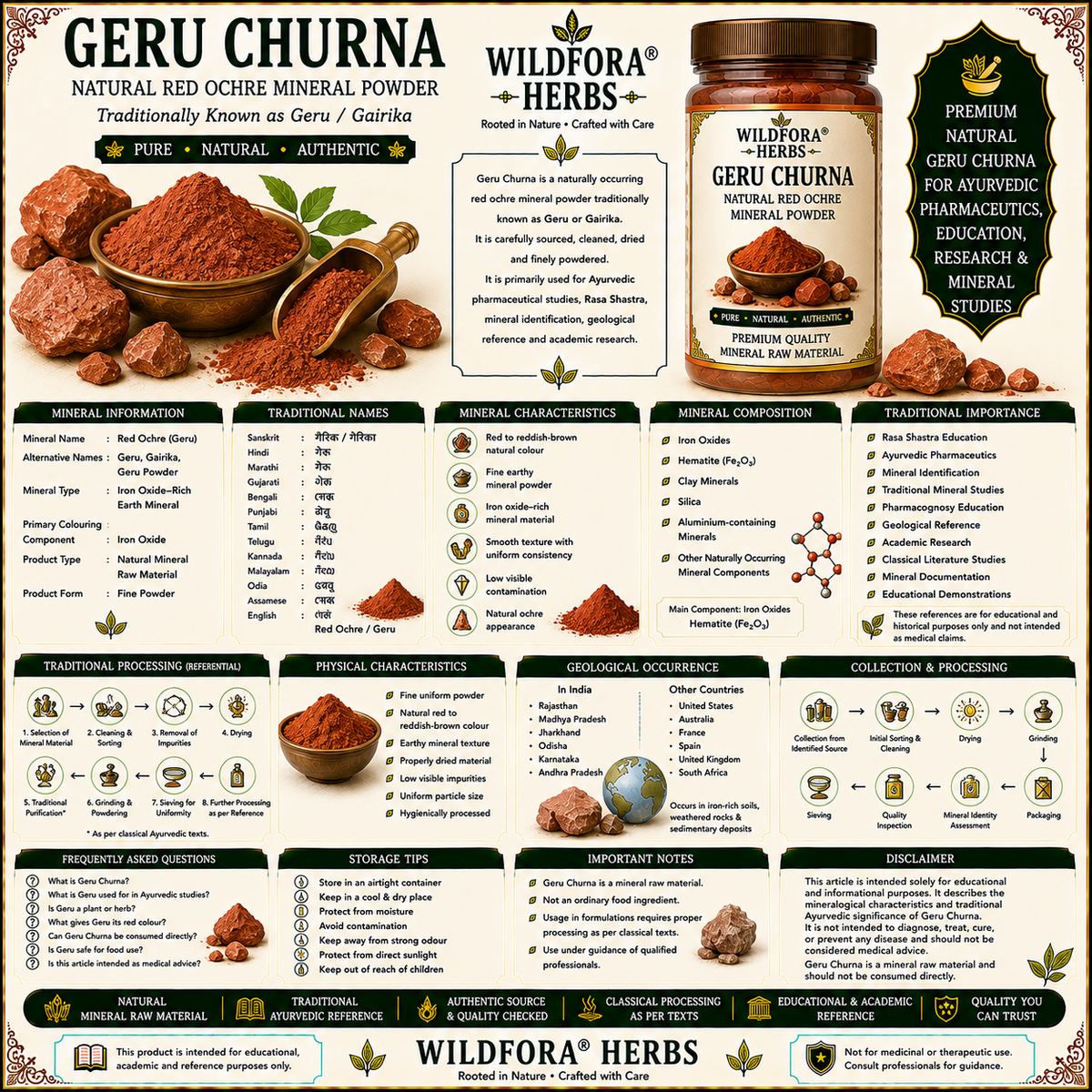 Geru Churna | Natural Red Ochre Powder | Premium Geru Mineral Powder