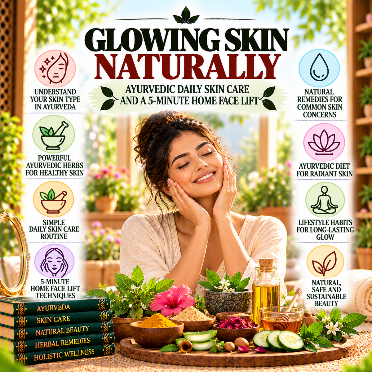 Glowing Skin Naturally: Ayurvedic Daily Skin Care and a 5-Minute Home Face-Lift