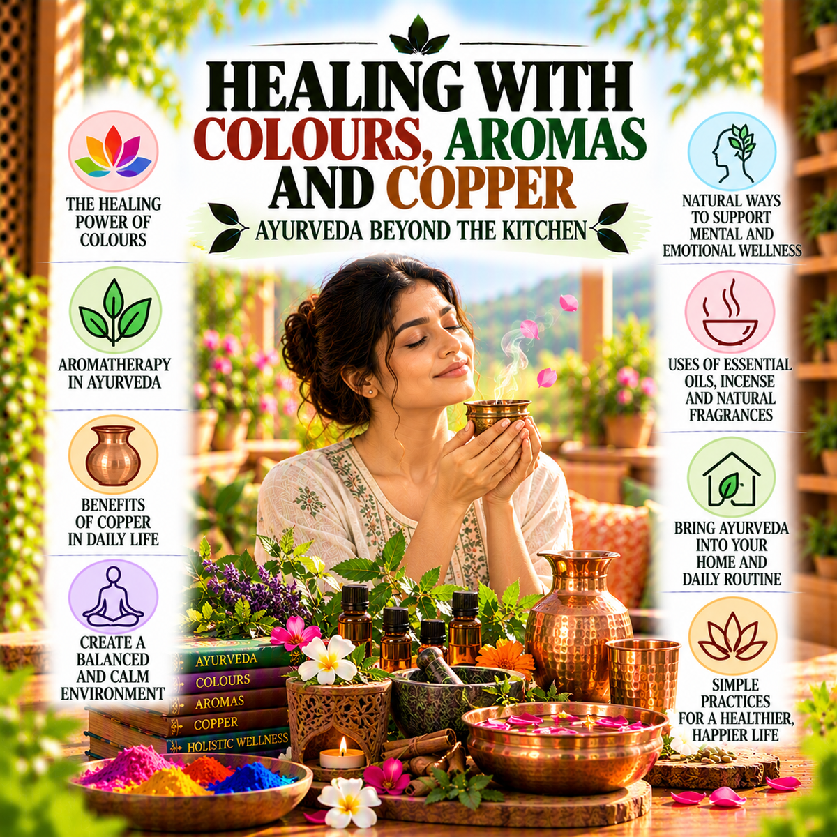 Healing with Colours, Aromas and Copper: Ayurveda Beyond the Kitchen