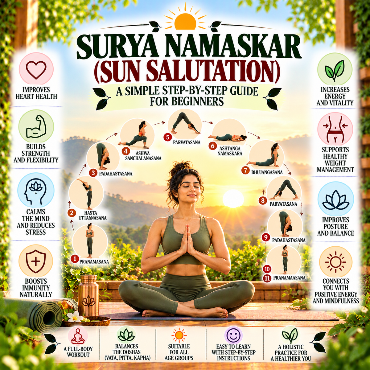 Surya Namaskar (Sun Salutation): A Simple Step-by-Step Guide for Beginners