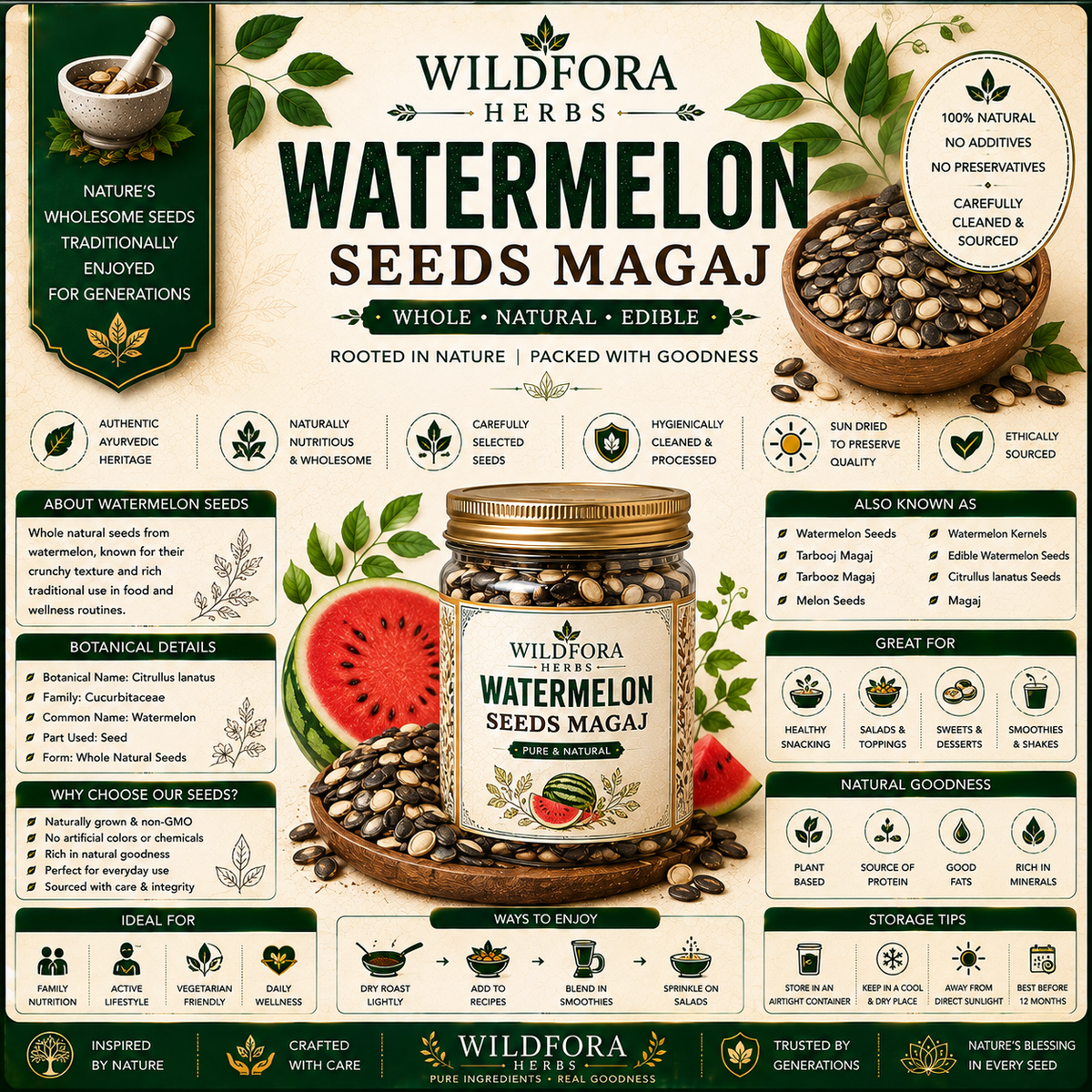 Watermelon Seeds Magaj  Citrullus Lanatus Whole Natural Edible Seeds