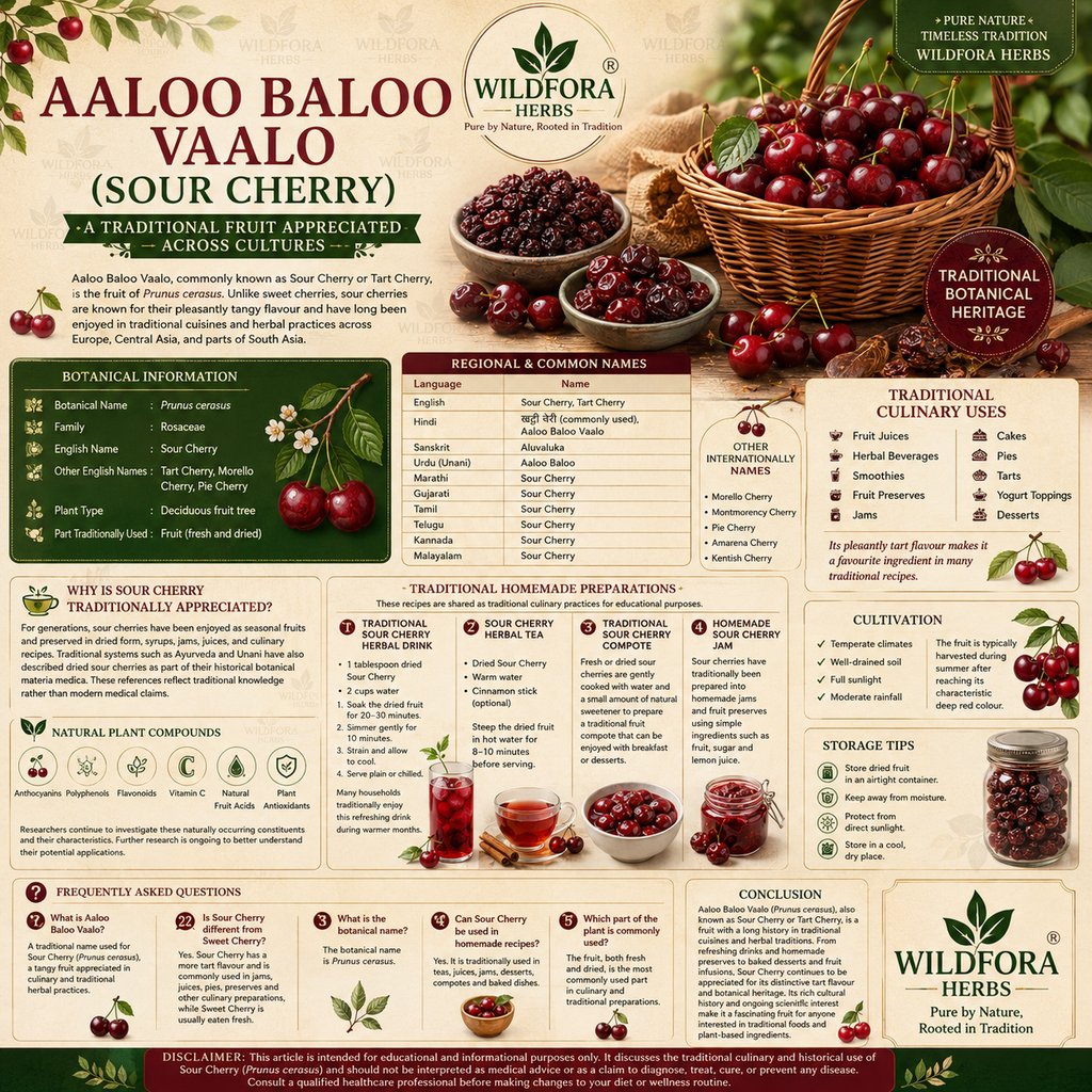 Aaloo Baloo Vaalo Sour Cherry Whole Prunus Cerasus Herbal Product