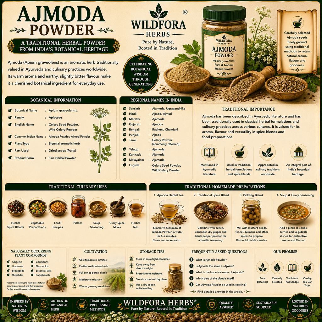 Ajmoda Powder Celery Seed Powder | Apium graveolens Herbal Powder