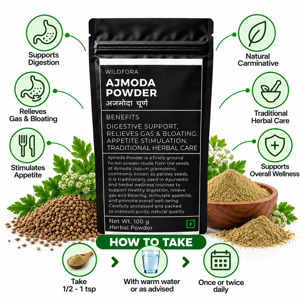Ajmoda Powder Celery Seed Powder | Apium graveolens Herbal Powder Benefits
