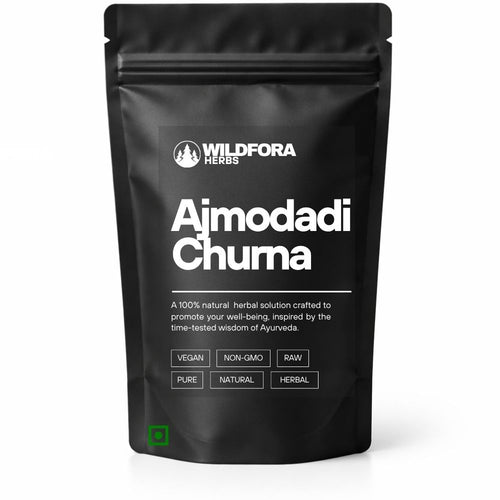 ajmodadi churna, herbal powder, ayurvedic blend, churna powder, natural supplement, wildfora, herbal wellness, traditional powder, polyherbal blend, herbal mix