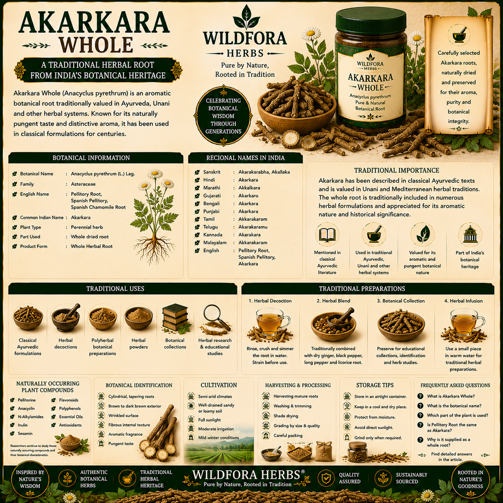 Akarkara Whole Pellitory Anacyclus Pyrethrum Herbal Root