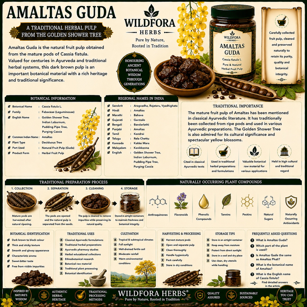 Amaltas Guda (Cassia fistula): Natural Herbal Pulp, Botanical Guide & Traditional Herbal Heritage