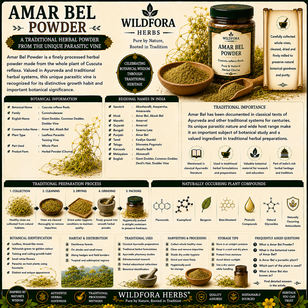 Amar Bel Powder Cuscuta Reflexa | Akash Bel Herbal Powder