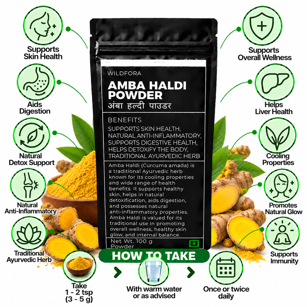 Amba Haldi Powder Curcuma Aromatica | Mango Ginger Herbal Powder Benefits