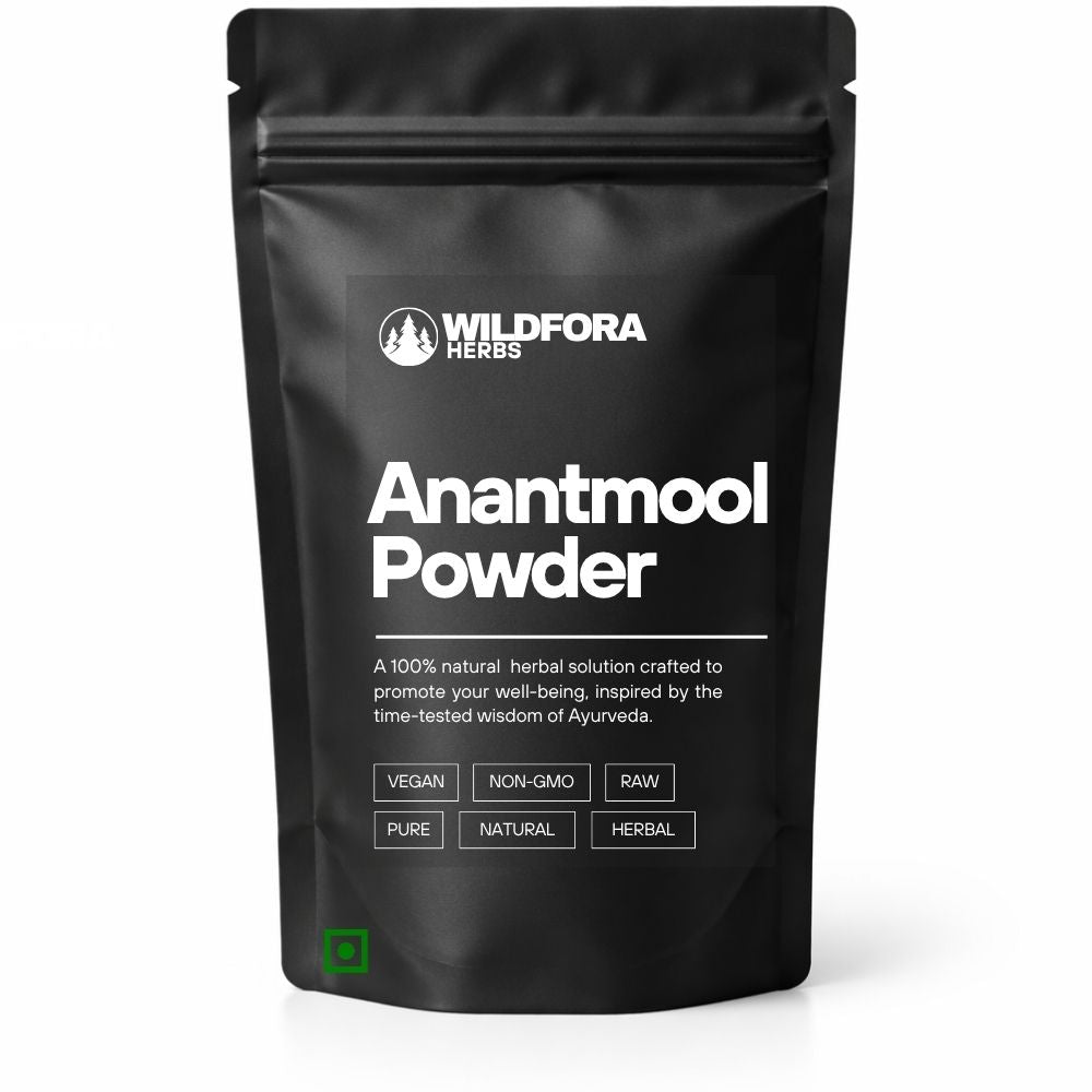anantmool powder, indian sarsaparilla, hemidesmus indicus, herbal powder, natural supplement, wildfora, root powder, herbal wellness, ayurvedic powder, traditional herb