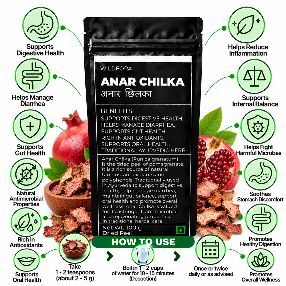Anar Chilka Pomegranate Peel Whole Punica Granatum Natural Herbal Product Benefits