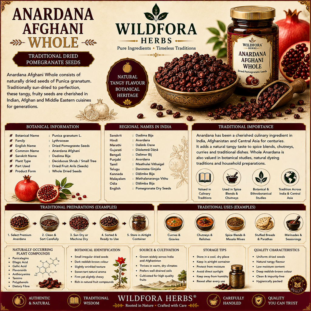 Anardana Afghani Whole Pomegranate Dry Seeds Punica Granatum