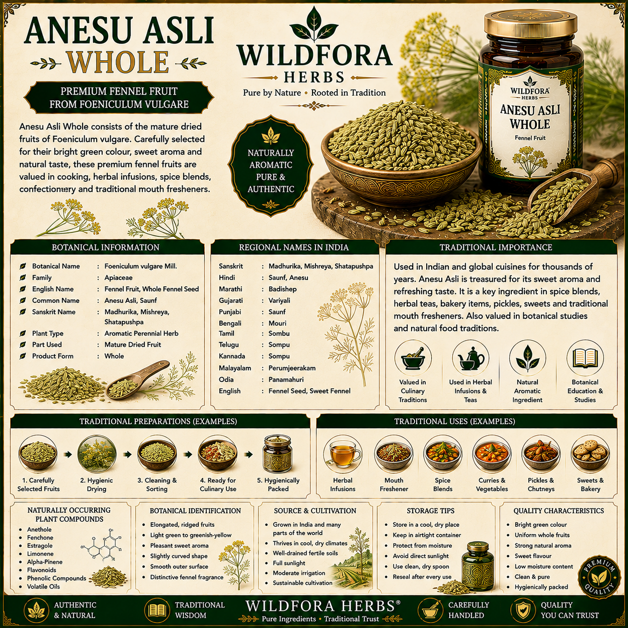 Anesu Asli Fennel Fruit Whole Foeniculum Vulgare Seeds