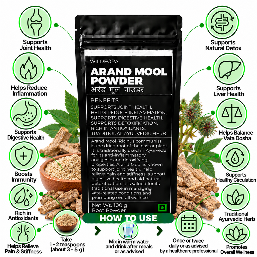 Arand Mool Powder Castor Root | Ricinus Communis Herbal Powder Benefits