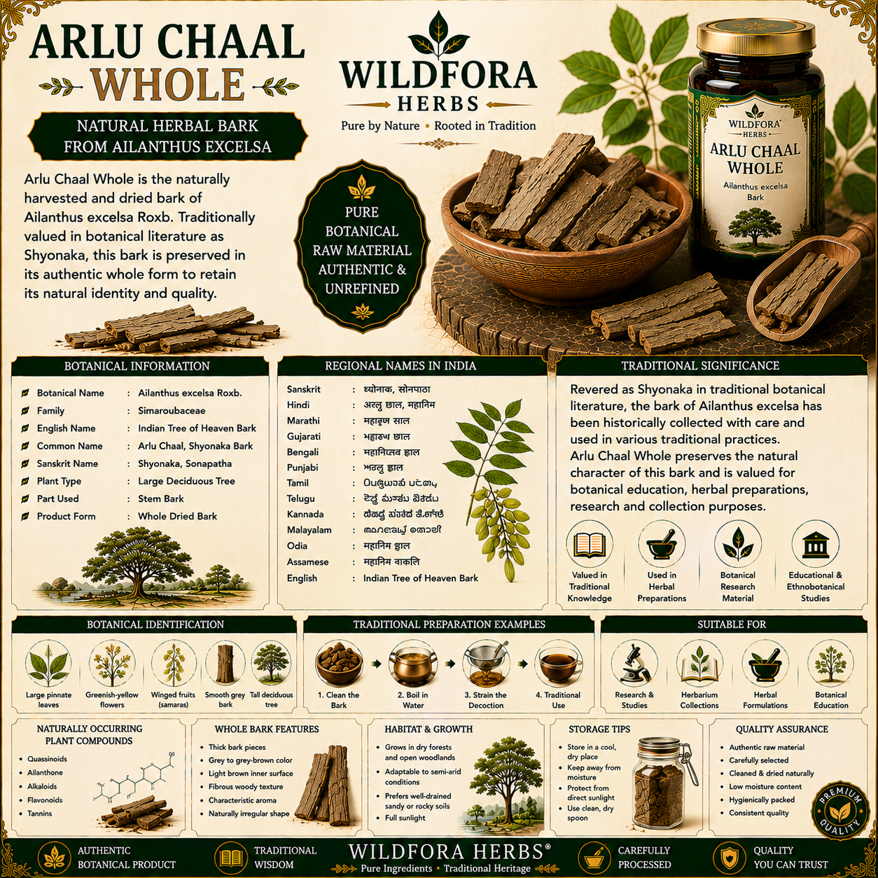 Arlu Chaal Whole Ailanthus Excelsa Herbal Bark