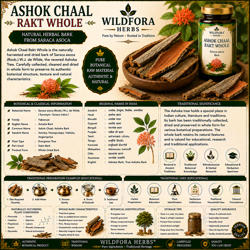 Ashok Chaal Rakt Whole Saraca Asoca Natural Herbal Bark