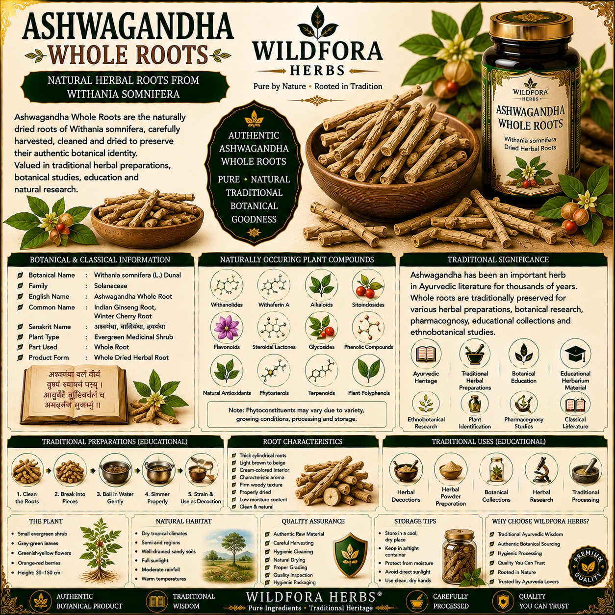 Ashwagandha Roots Whole Withania Somnifera Herbal Root