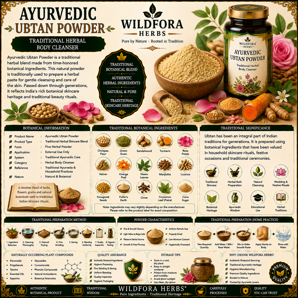 Ayurvedic Ubtan Powder Herbal Body Wash | Natural Skin Care Powder
