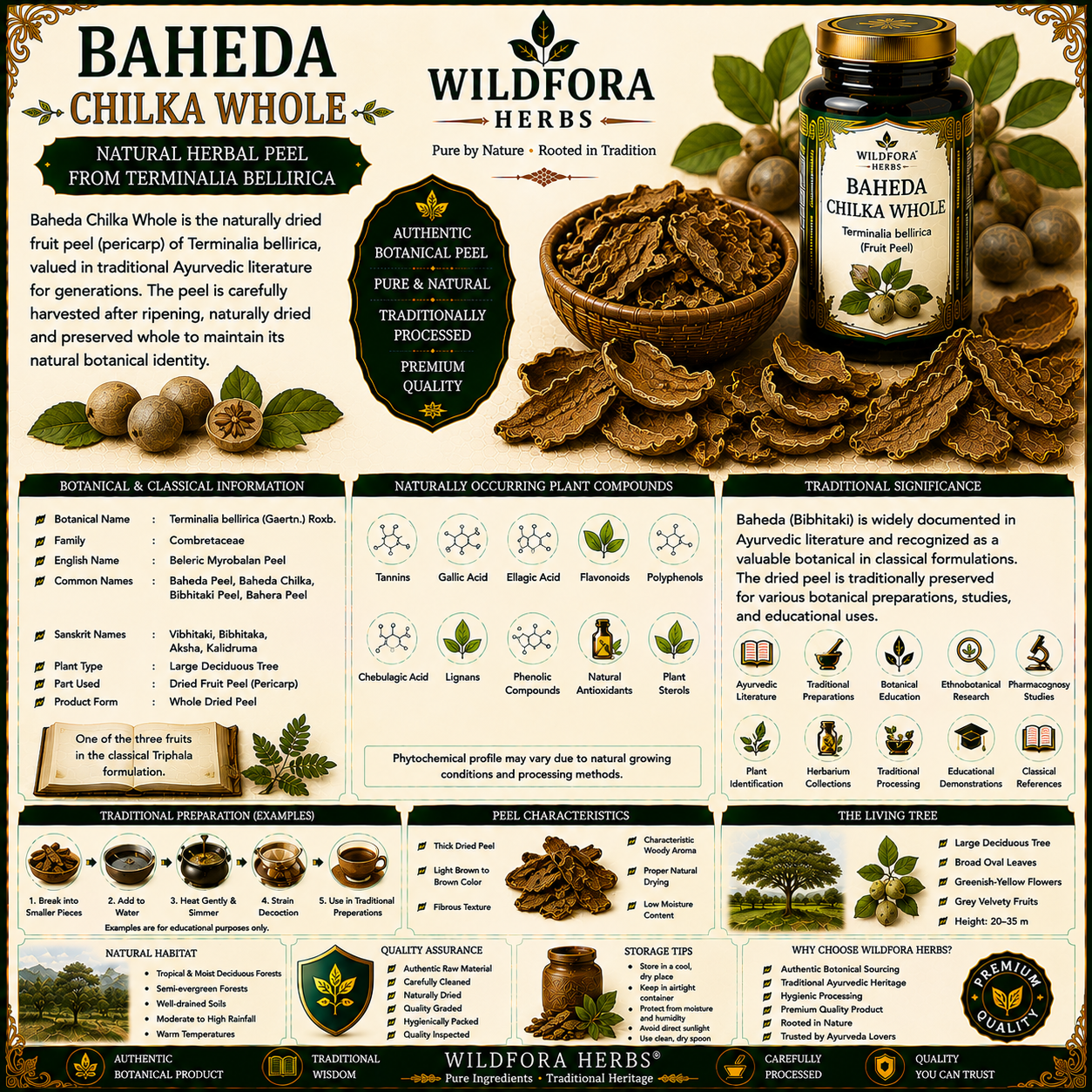 Baheda Chilka Whole Terminalia Bellirica Herbal Peel