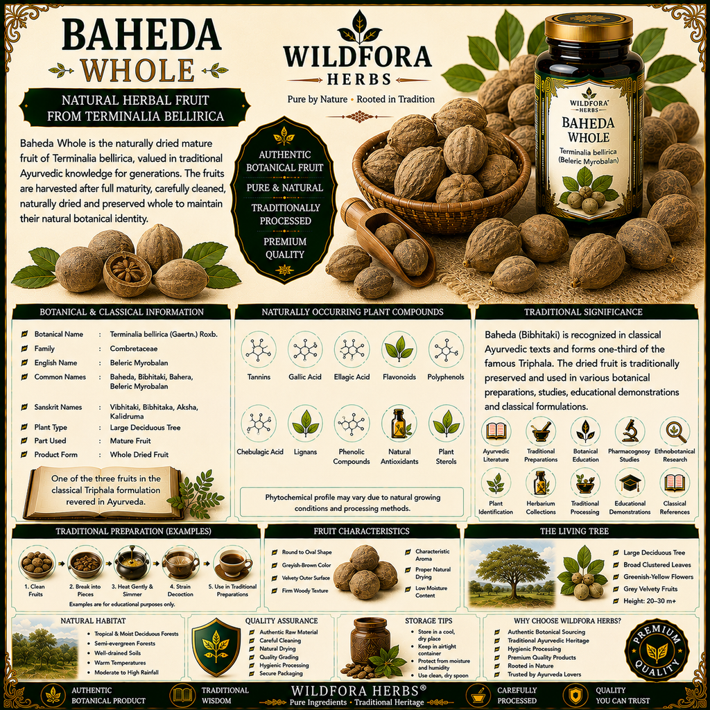 Baheda Whole Terminalia Bellirica Natural Herbal Fruit