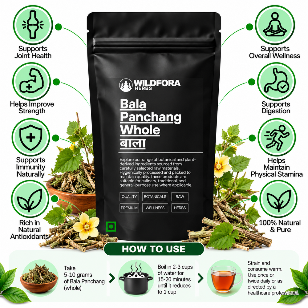 Bala-Panchang Whole Sida Cordifolia Herbal Root Panchang Benefits