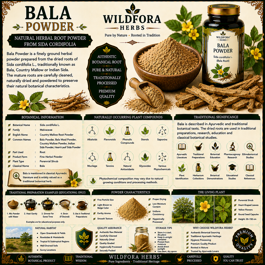 Bala Powder Sida Cordifolia | Natural Herbal Root Powder
