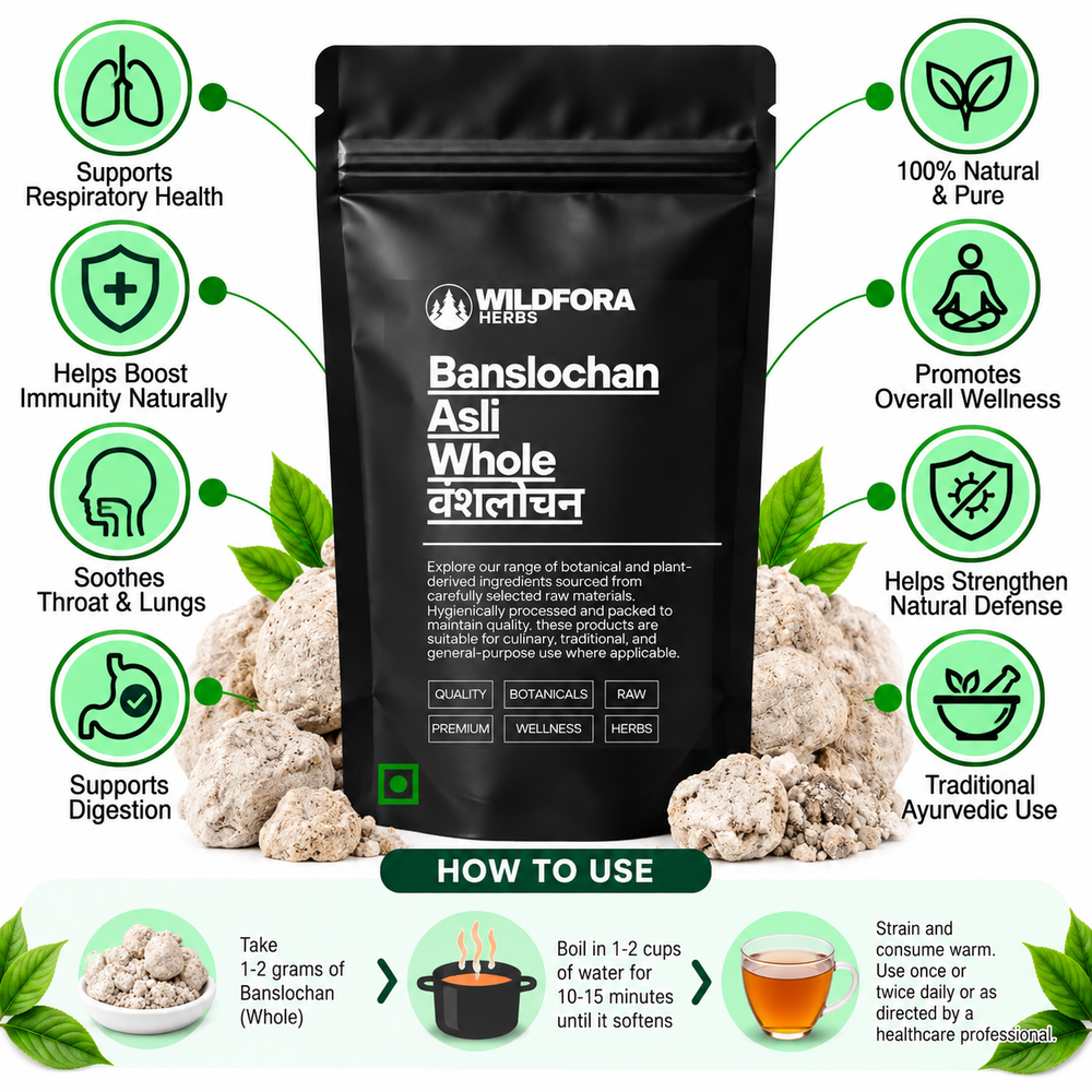 Banslochan Asli Whole Bambusa Vulgaris Tabasheer Natural Mineral Benefits