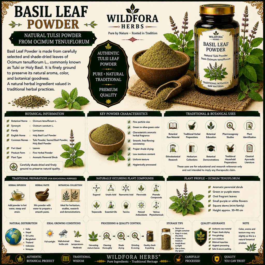 Basil Leaf Powder Ocimum Sanctum | Tulsi Leaf Herbal Powder