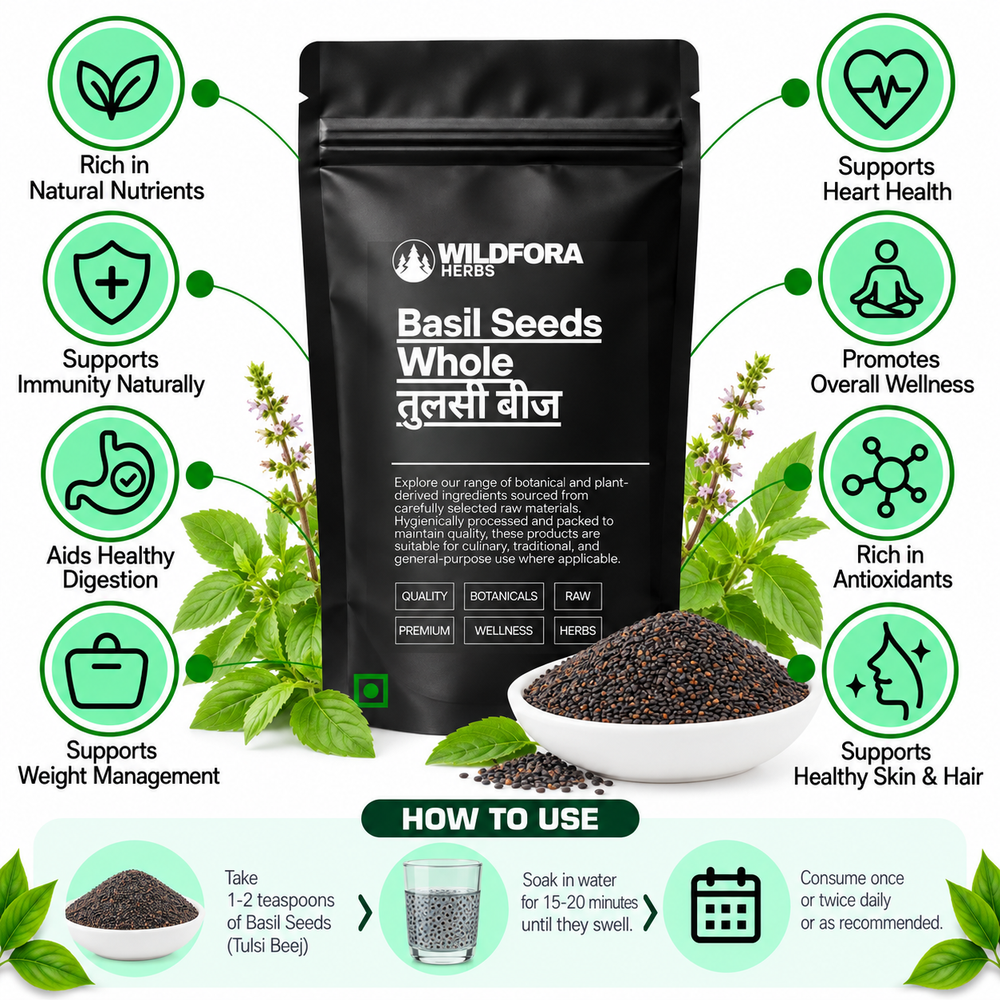 Basil Seeds Whole Ocimum Basilicum Tulsi Beej Natural Seeds Benefits