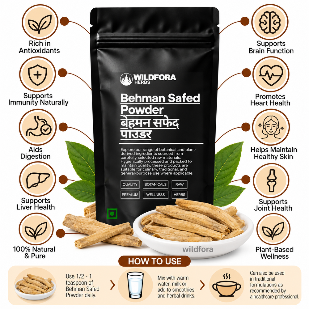Behman Safed Powder Centaurea Behen | White Behen Herbal Powder Benefits