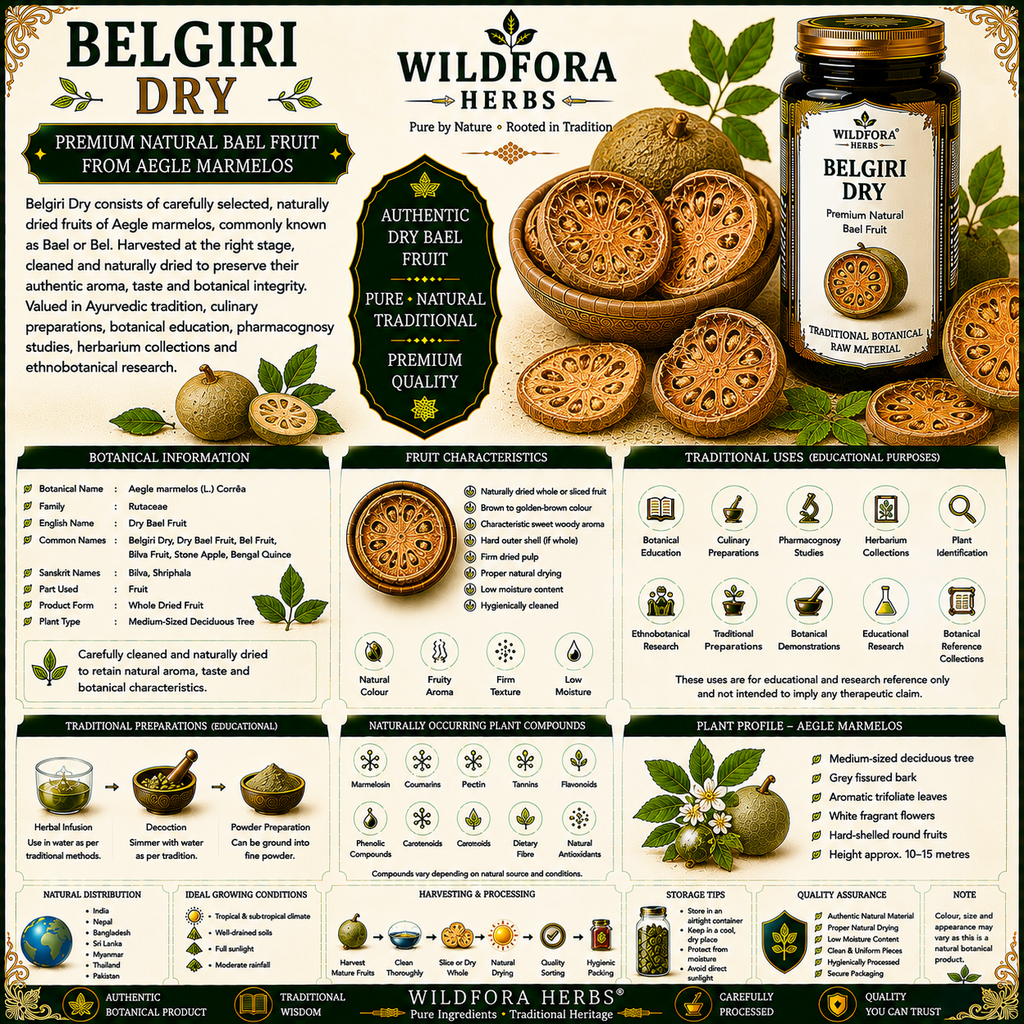 Belgiri Dry Bael Fruit Aegle Marmelos Whole Herbal Product for Traditional Use